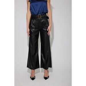Generation Love Genesis Soft Vegan Leather Wide Leg Trouser Pants Black‎ Size 4